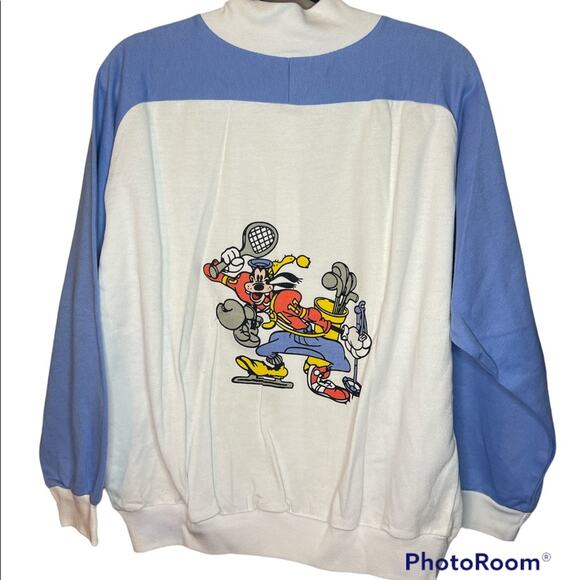Disney Fashions Goofy Sports Color Block Yellow Blue Zip Up Jacket Size Large - Picture 3 of 7